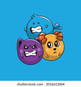 This doodle illustration looks cool to look at and is suitable for the needs of children's book cover designs, packaging mascots, and also t-shirt screen printing.