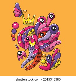 This doodle image depicts freedom. This doodle illustration can be used for t-shirt screen printing needs, stickers and other printing needs.