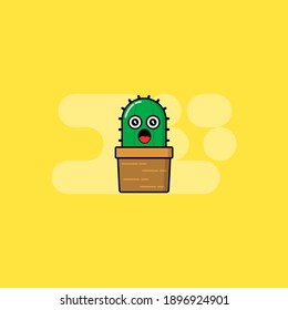 This doodle mascot about cactus with any expression for your promotion