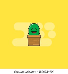 Esta mascota de doodle sobre cactus con cualquier expresión para su promoción