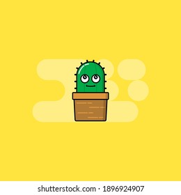 This doodle mascot about cactus with any expression for your promotion
