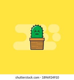This doodle mascot about cactus with any expression for your promotion