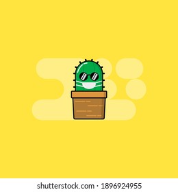 This doodle mascot about cactus with any expression for your promotion