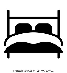 This Double bed icon is suitable for hotel, accommodation, vacation, etc.