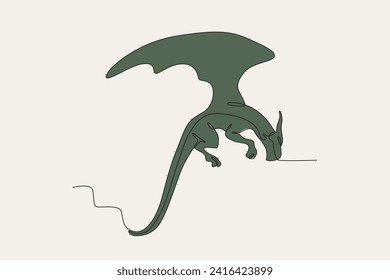 This dragon can fertilize plants on earth. Dragon one-line drawing