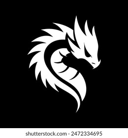 This dragon logo vector features a sleek and dynamic design, showcasing a powerful dragon in mid-flight. 