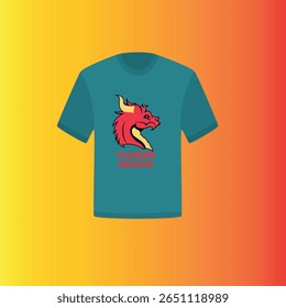 This dragon-themed T-shirt blends modern fashion with ancient myth and fantasy. At the heart of the design is a powerful dragon illustration, often with outstretched wings, fiery eyes, and dynamic mot