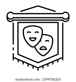 This Drama Club icon is suitable for School, College, Education, etc