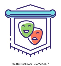 This Drama Club icon is suitable for School, College, Education, etc