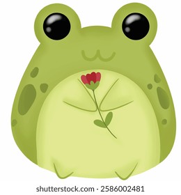 This drawing is a frog. This image is a vector file.