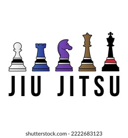 This is a drawing that associates jiu jitsu with a game of chess.