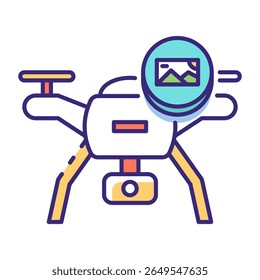 Este ícone de Drone é adequado para Transporte, Viagens e Turismo, etc