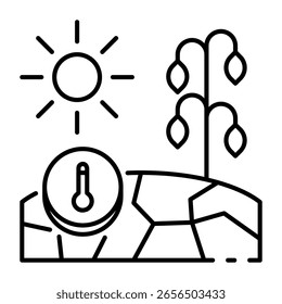 Este icono de sequía es adecuado para la crisis alimentaria mundial, Banco de Alimentos, etc.