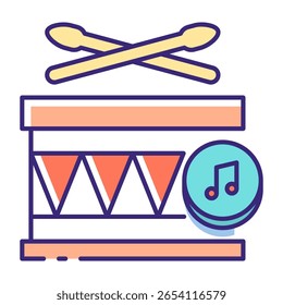 This Drum icon is suitable for Indonesia Independence Day, etc