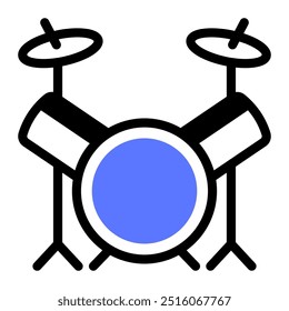 Dieses Drum-Icon eignet sich für Musik, Musikinstrument, Unterhaltung, Multimedia, etc.