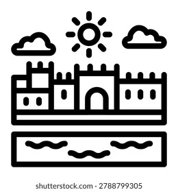 This Dubrovnik Walls icon is suitable for Croatian culture.