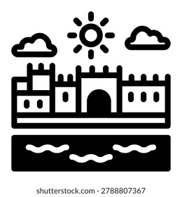 This Dubrovnik Walls icon is suitable for Croatian culture.