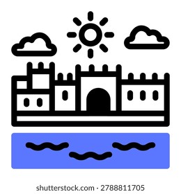 This Dubrovnik Walls icon is suitable for Croatian culture.