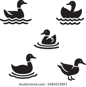 This is a duck icom vector black and white.