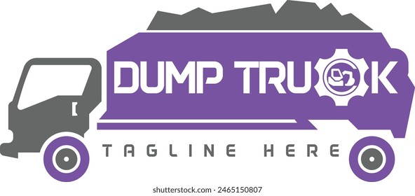 This dump truck logo represents strength and reliability, ideal for construction companies, logistics firms, and industrial services. Featuring a robust truck design