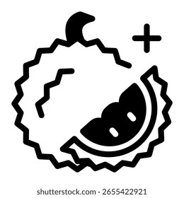 Este ícone de Durian é adequado para a cultura indonésia, etc.