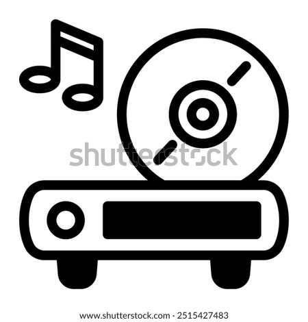 This DVD player icon is suitable for music, musical instrument, entertainment, and multimedia, etc.