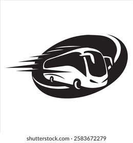 This dynamic bus silhouette embodies speed and efficiency in public transportation. 