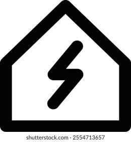 This dynamic energy real estate icon represents sustainable property development, perfect for illustrating eco-friendly buildings, green architecture, and renewable energy solutions in marketing conte