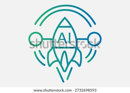 This dynamic icon represents the rapid growth and launch of Artificial Intelligence.
