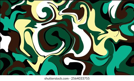 This dynamic liquid design combines swirling patterns with earth-tone colors, evoking a sense of movement and connection to nature. Ideal for backgrounds, posters, or digital designs.