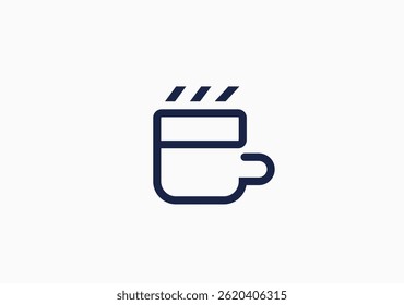 This E + Coffee Cup logo design creatively merges the letter "E" with elements of a steaming cup of coffee, symbolizing warmth, comfort, and the inviting nature of a café. 
