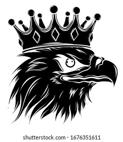 Mascot Crowned American Eagle Eps 8 Stock Vector (Royalty Free) 308259566