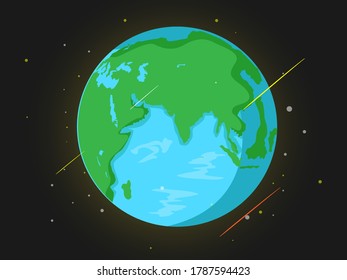 Dies ist ein Bild von Erde und Weltraum und Vektorgrafik 