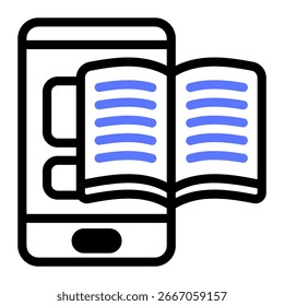 Este ícono de libro electrónico es adecuado para la universidad, escuela, Educación, etc.