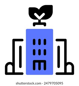 Dieses Eco Hotel Icon ist geeignet für Hotel, Unterkunft, Urlaub, etc.