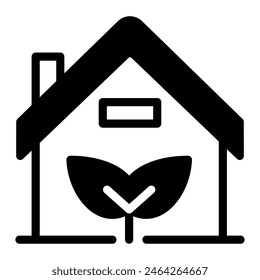 This Eco house icon is suitable for Eco friendly consumption, Ecology, and Renewable Energy