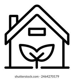 This Eco house icon is suitable for Eco friendly consumption, Ecology, and Renewable Energy