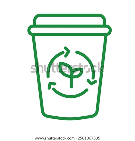 This eco-friendly glass line icon comes with a minimalist and elegant design, perfect for eco-friendly projects or zero waste campaigns. Scalable vector format, sharp at all sizes. 