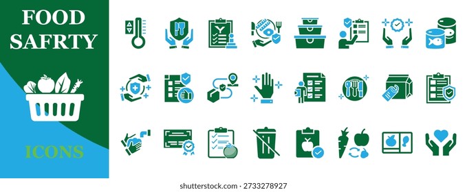 Este conjunto editable de iconos de seguridad alimentaria incluye símbolos de higiene, alimentos seguros, control de calidad, almacenamiento y saneamiento de cocinas, ideal para restaurantes, envases de alimentos, App, Sitios web e infografías.
