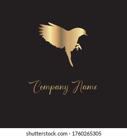 esta es una imagen editable del logo con aves doradas