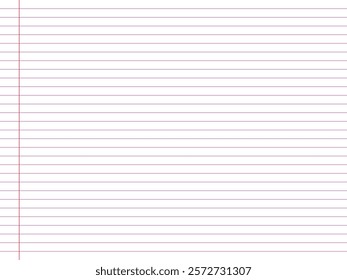 This editable notebook grid template features red vertical and pinkpurple horizontal lines, perfect for academic, professional, and office use 2025