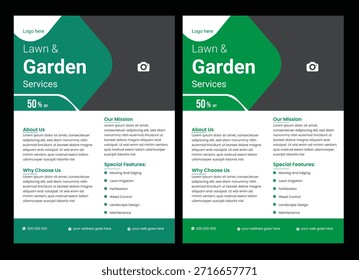 This editable social media flyer template enhances your garden services' online presence. It is perfect for promoting landscaping lawn care flyer design template. landscaping and gardening lawn care service flyer, poster, leaflet design lawn care garden or landscaping services