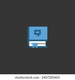 this is education icon in pixel art with simple color and black background ,this item good for presentations,stickers, icons, t shirt design,game asset,logo and your project.