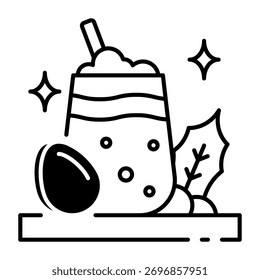 This Eggnog icon is suitable for Christmas Party.