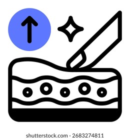 This Elasticity icon is suitable for use in Skincare, Dermatology, and related fields.