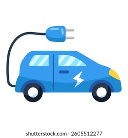 This Electric car illustration is suitable for Earth Day, Environment, etc.