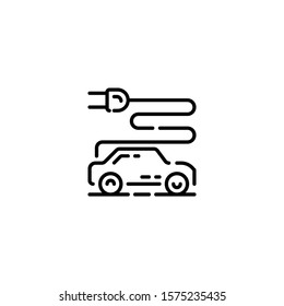 This is electric car vector icon with white background