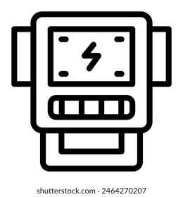 Este icono del medidor eléctrico es conveniente para el consumo respetuoso del medio ambiente, la ecología, y la energía renovable