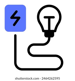 This Electricity icon is suitable for Eco friendly consumption, Ecology, and Renewable Energy