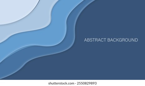 Este é um Elegante fundo de ondas abstratas com uma gama de tons azuis variantes